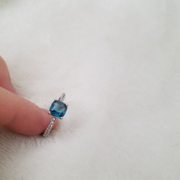 London Blue Topaz Ring 925 Sterling Silver - Picture 5 of 6